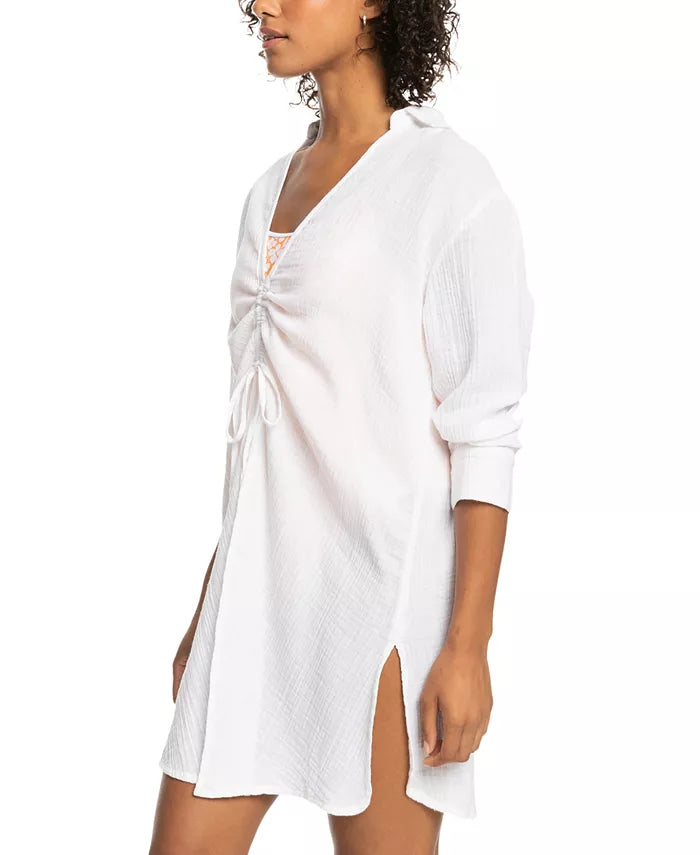 Roxy Juniors' Sun And Limonade Cotton Swim Dress Cover-Up
