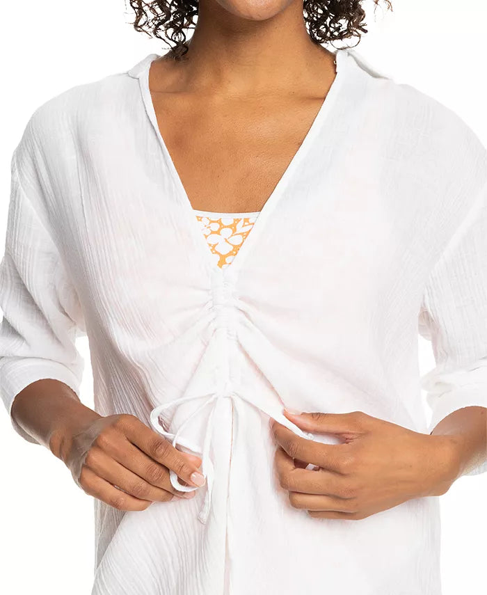 Roxy Juniors' Sun And Limonade Cotton Swim Dress Cover-Up