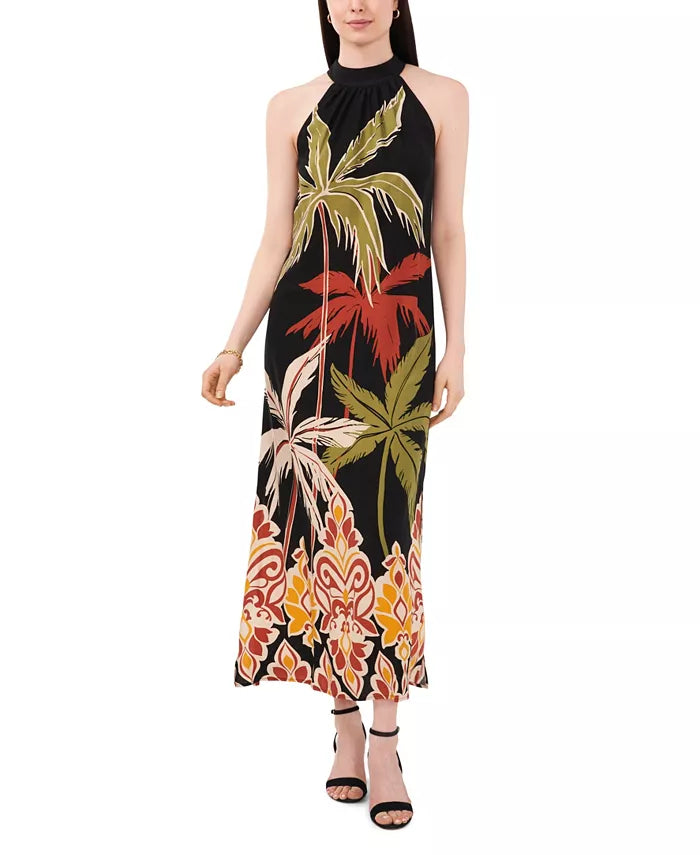 Vince Camuto Printed Halter Maxi Dress