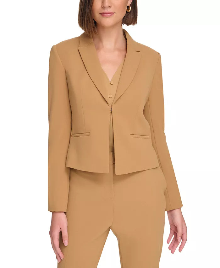 Calvin Klein Scuba-Crepe Open-Front Jacket