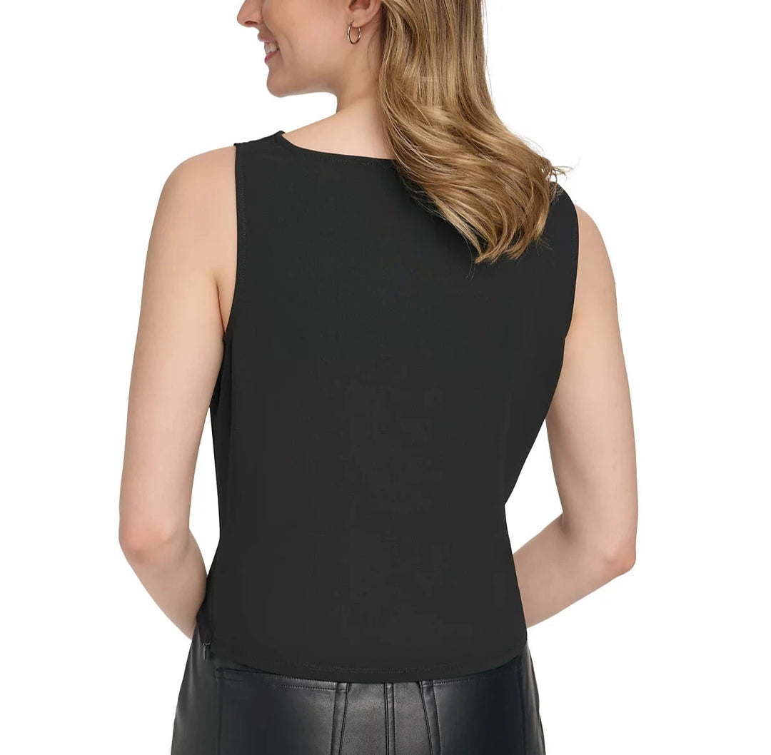 Calvin Klein Ruched-Front Sleeveless Blouse