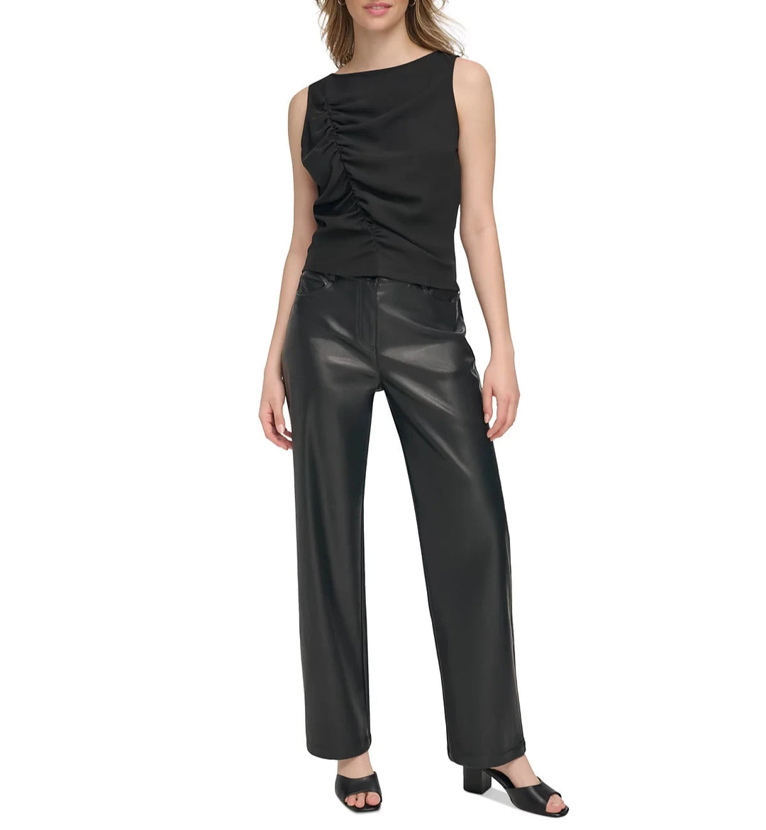 Calvin Klein Ruched-Front Sleeveless Blouse