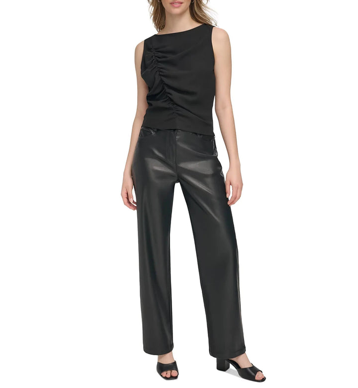 Calvin Klein Ruched-Front Sleeveless Blouse