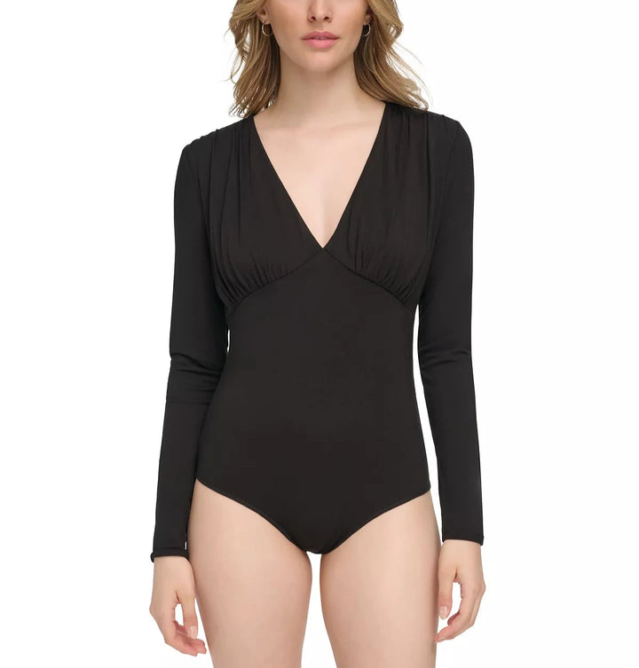 Calvin Klein Long-Sleeve Plunge-Neck Bodysuit