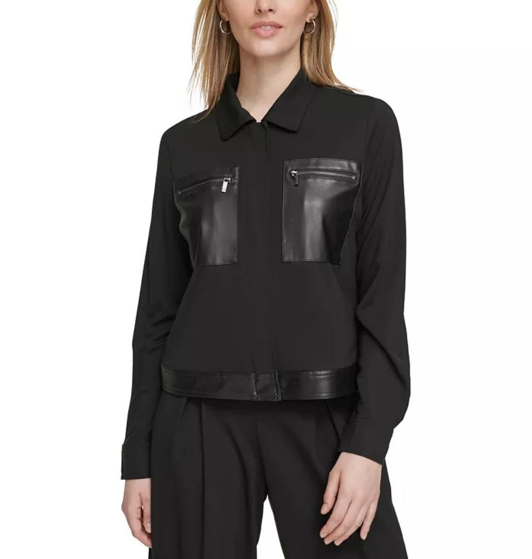 Calvin Klein Zipper-Pocket Long-Sleeve Jacket