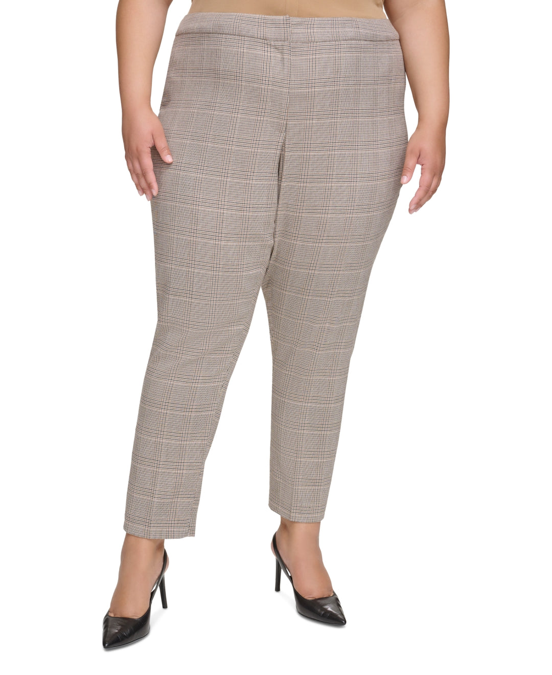 Calvin Klein Plaid-Print Slim-fit Ankle Pants