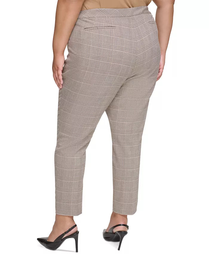 Calvin Klein Plaid-Print Slim-fit Ankle Pants