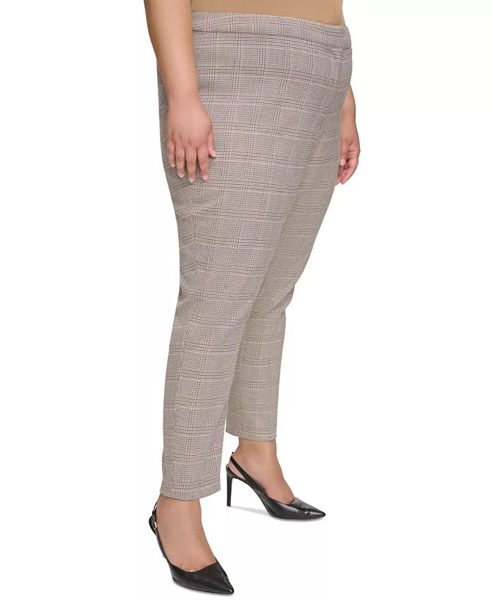 Calvin Klein Plaid-Print Slim-fit Ankle Pants