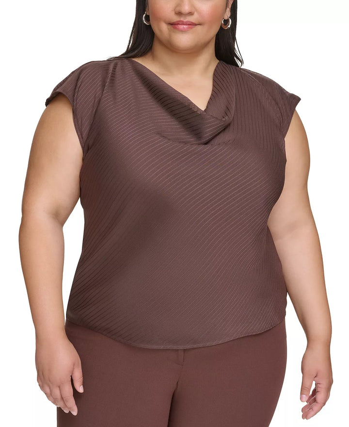 Calvin Klein Plus Size Sleeveless Cowlneck Top