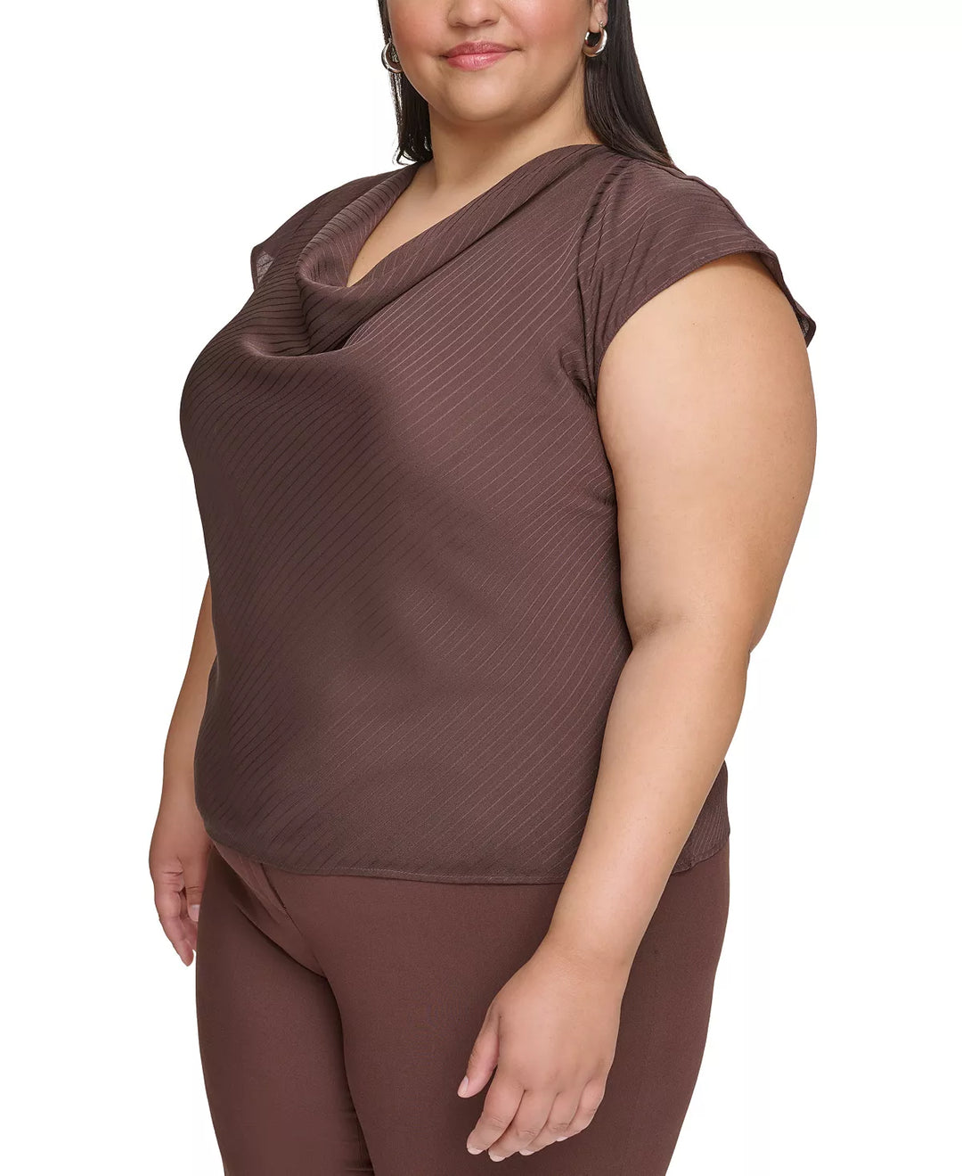 Calvin Klein Plus Size Sleeveless Cowlneck Top