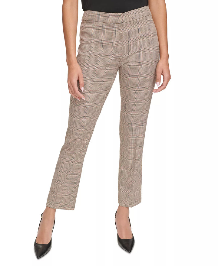 Calvin Klein Plaid-Print Slim-fit Ankle Pants