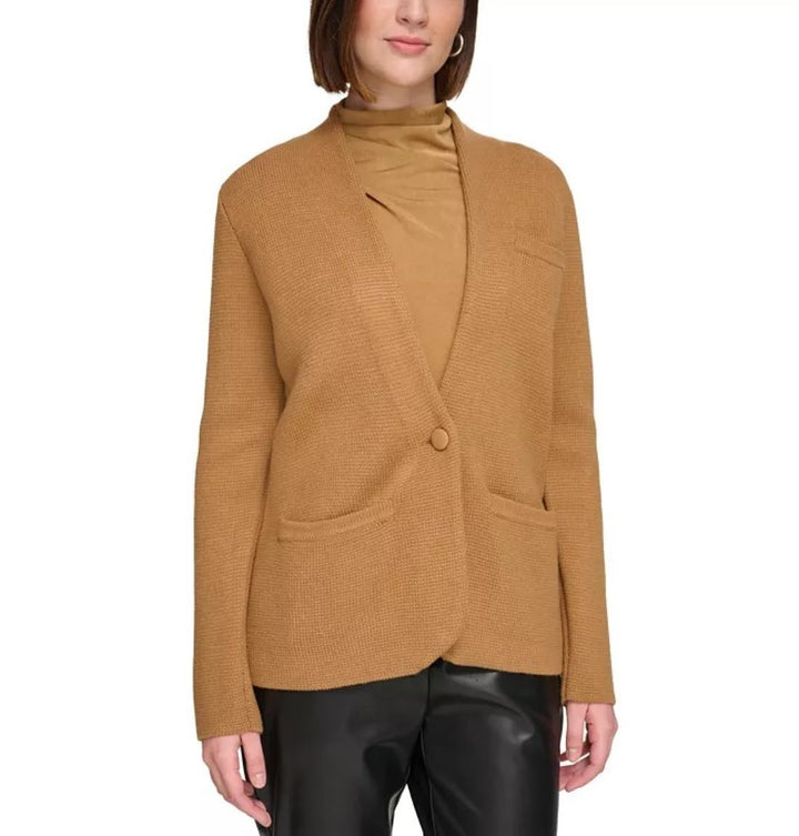 Calvin Klein One-Button Sweater Knit Blazer