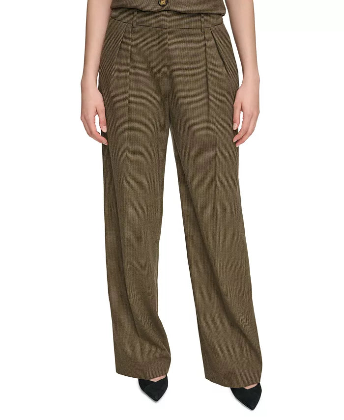 Calvin Klein X-Fit Houndstooth Wide Leg Pants