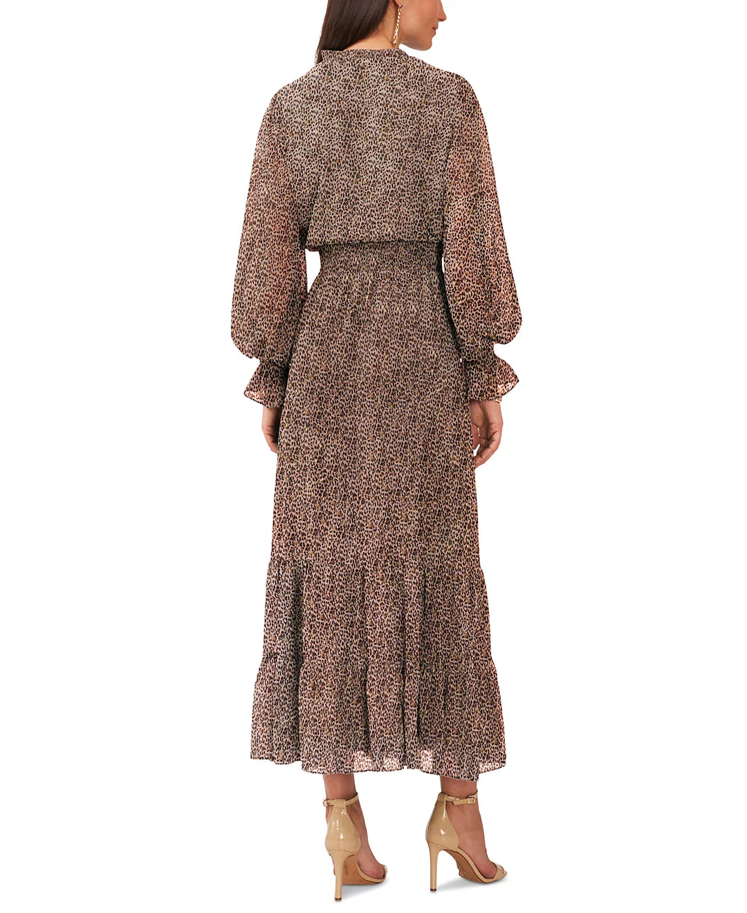 Vince Camuto Long-Sleeve Smocked Waist Maxi Dress