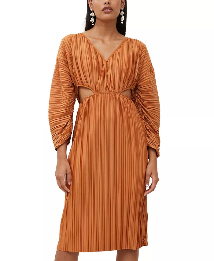 French Connection Regi Pleated Cutout Midi Dress