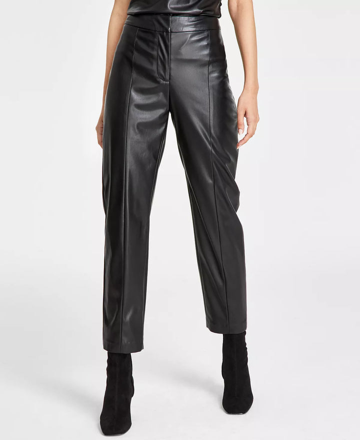 DKNY Faux-Leather Front-Seam Skinny Pants