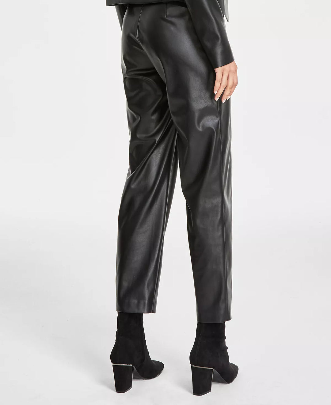 DKNY Faux-Leather Front-Seam Skinny Pants