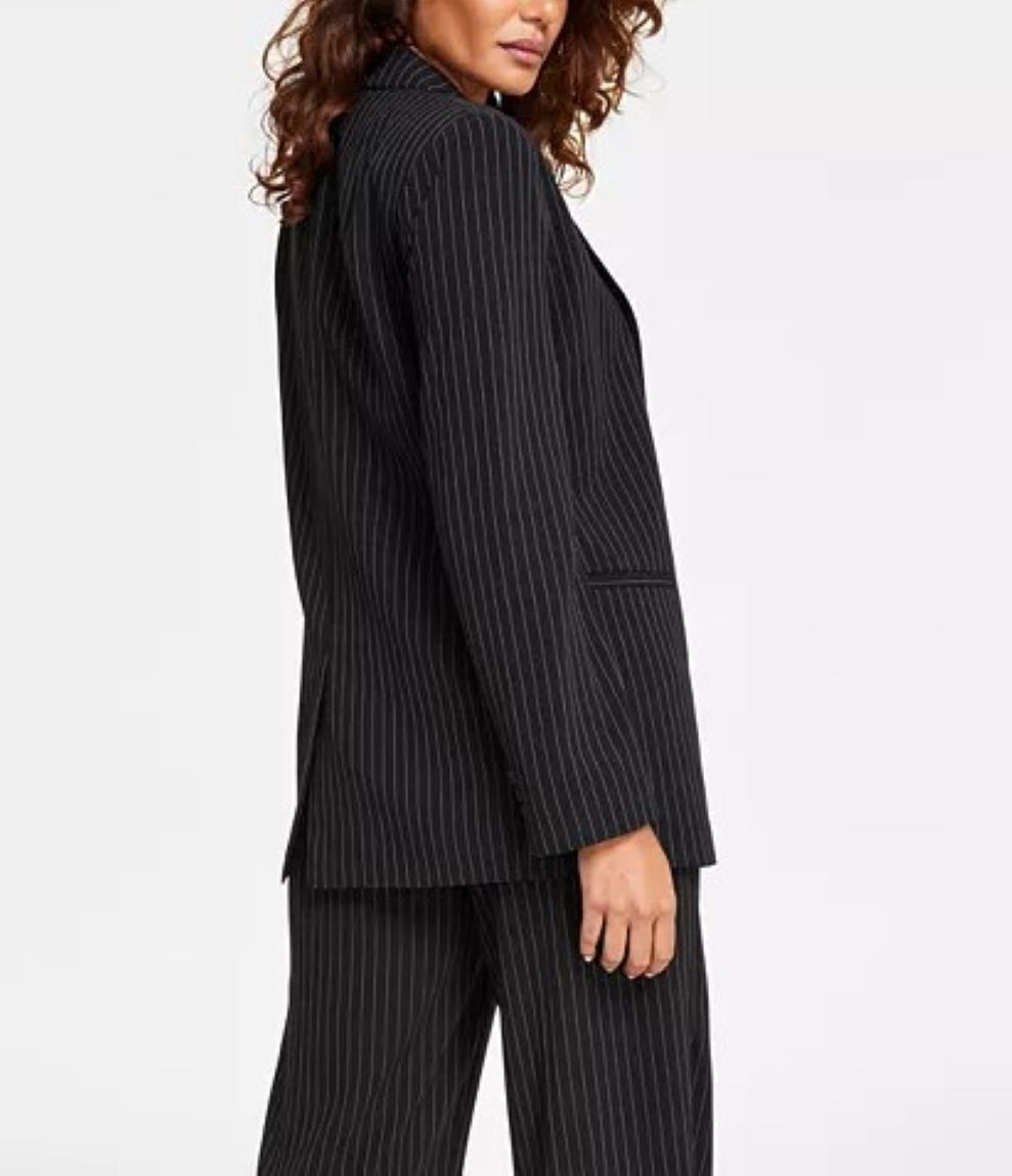 DKNY Pinstripe Notched-Collar One-Button Blazer