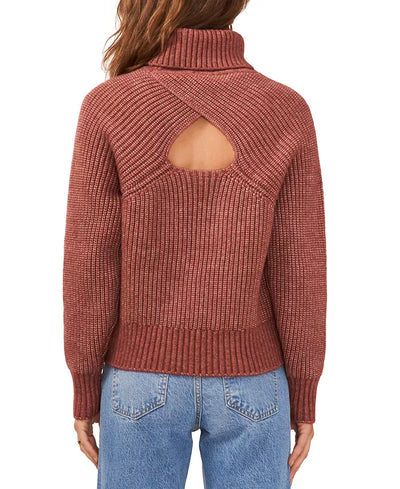 1. STATE Turtleneck Back-Cutout Raglan-Sleeve Sweater