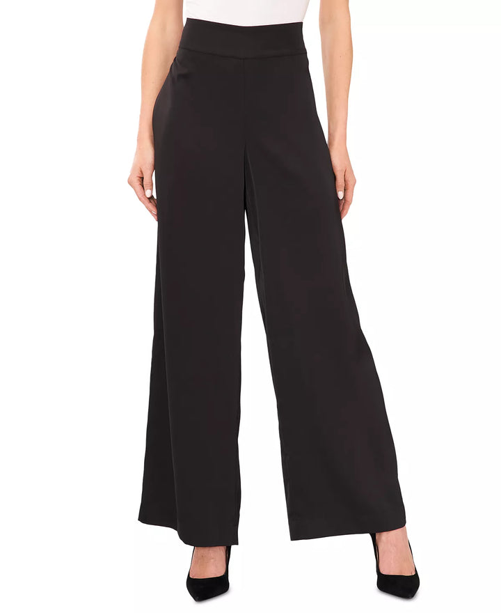 CeCe High-Rise Wide-Waistband Wide-Leg Pants