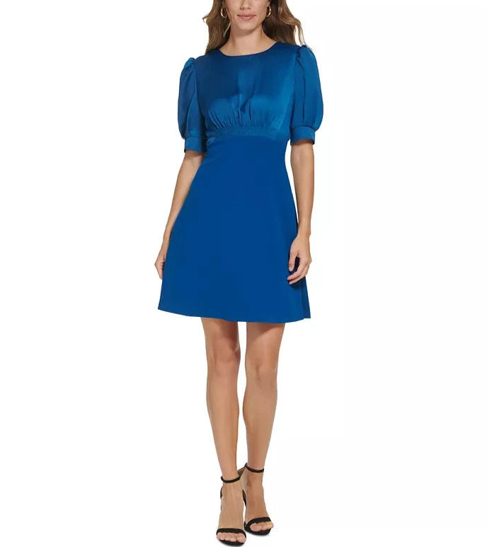 DKNY Puff-Sleeve Fit & Flare Dress