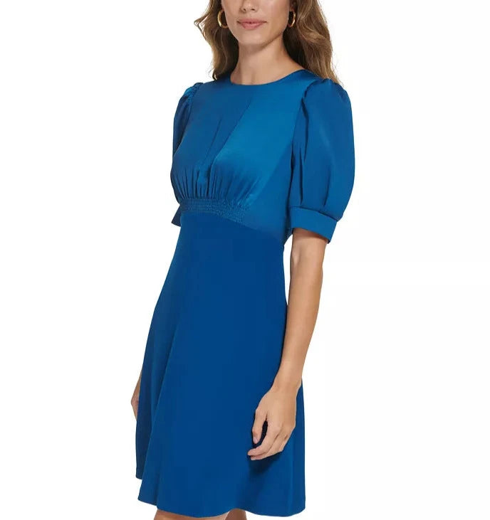 DKNY Puff-Sleeve Fit & Flare Dress