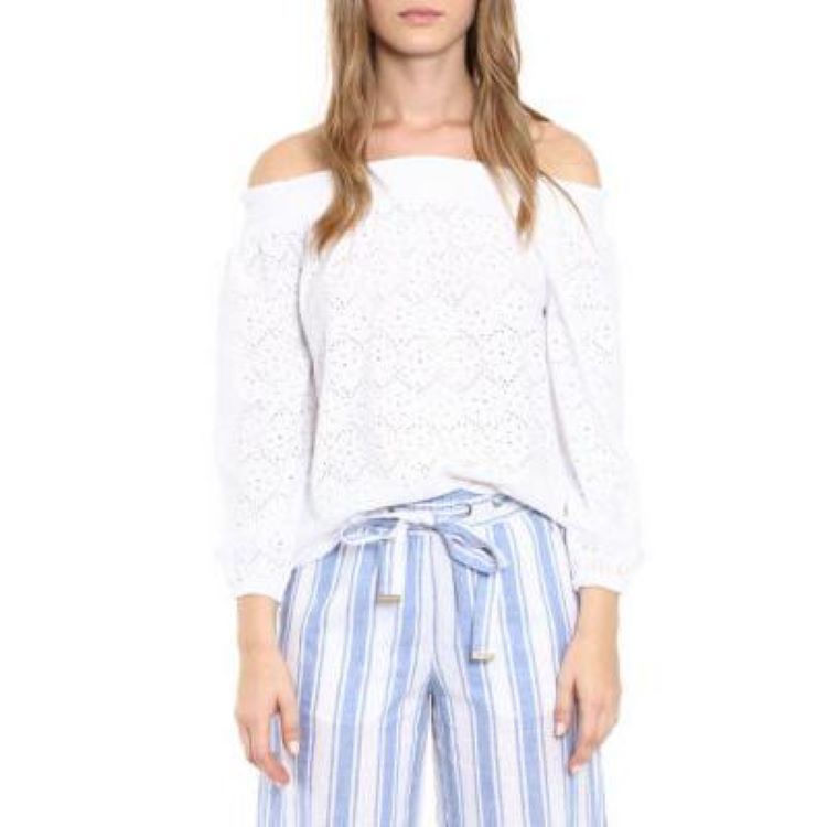 MICHAEL MICHAEL KORS Off-The-Shoulder Eyelet Top
