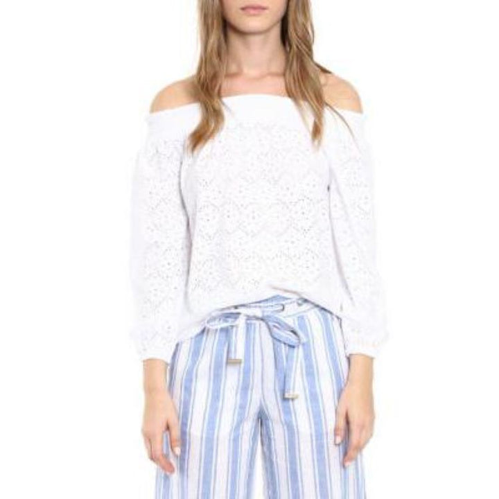 MICHAEL MICHAEL KORS Off-The-Shoulder Eyelet Top
