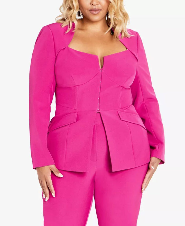 CITY CHIC Trendy Plus Size Sabine Long Sleeve Jacket