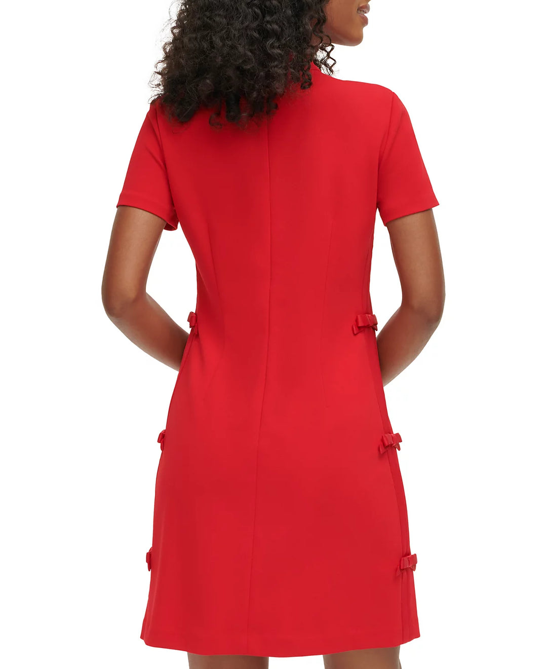 KARL LAGERFELD PARIS Scuba Crepe Short Sleeve Sheath Dress