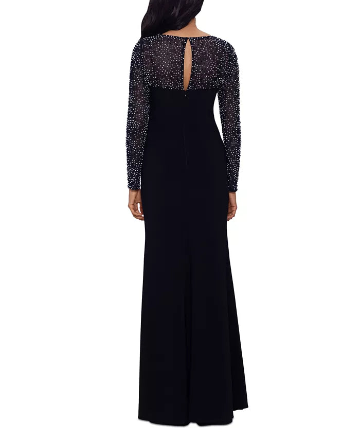 Betsy & Adam Embellished Cutout Gown