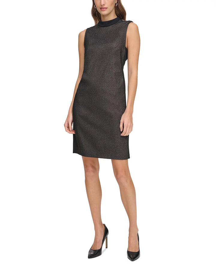 Tommy Hilfiger Sparkle-Stretch Mock-Neck Dress