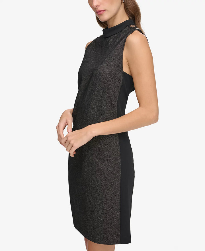 Tommy Hilfiger Sparkle-Stretch Mock-Neck Dress