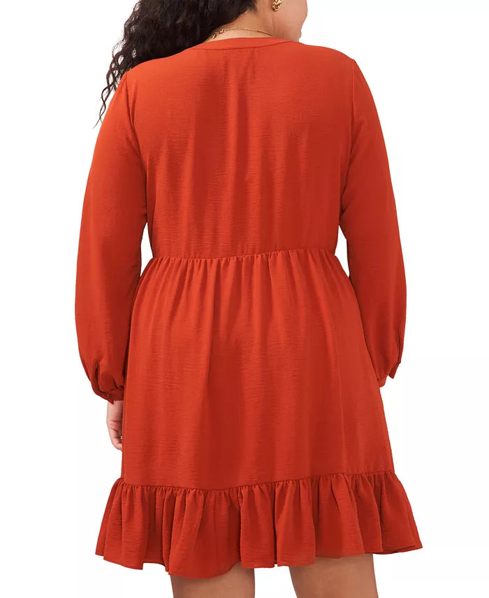 Vince Camuto Women's Ruched Flounce Dress