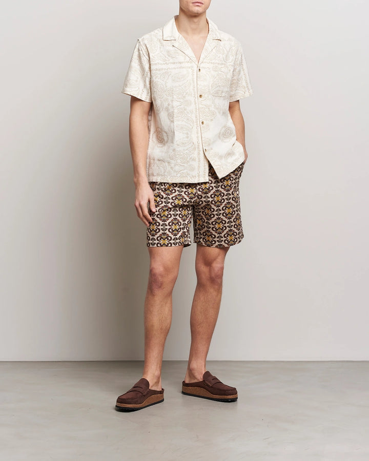 Les Deux Lesley Paisley Regular Fit Button Down Camp Shirt