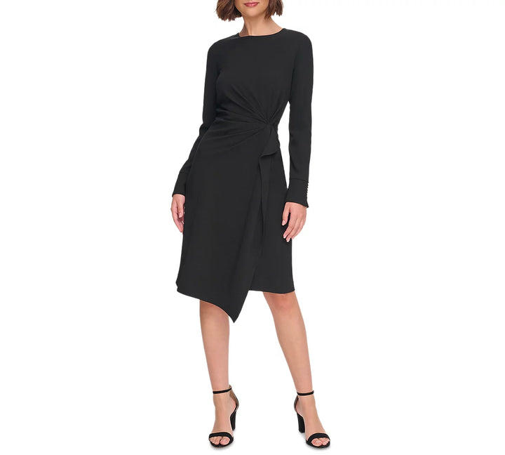 Tommy Hilfiger Side-Draped Long-Sleeve Dress