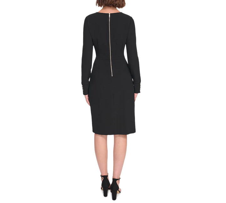 Tommy Hilfiger Side-Draped Long-Sleeve Dress