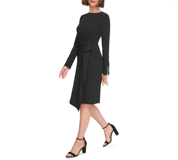 Tommy Hilfiger Side-Draped Long-Sleeve Dress