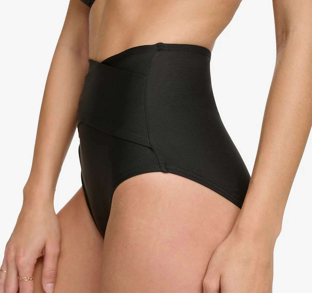 Calvin Klein High-Waist Cross-Over Tummy-Control Bikini Bottoms