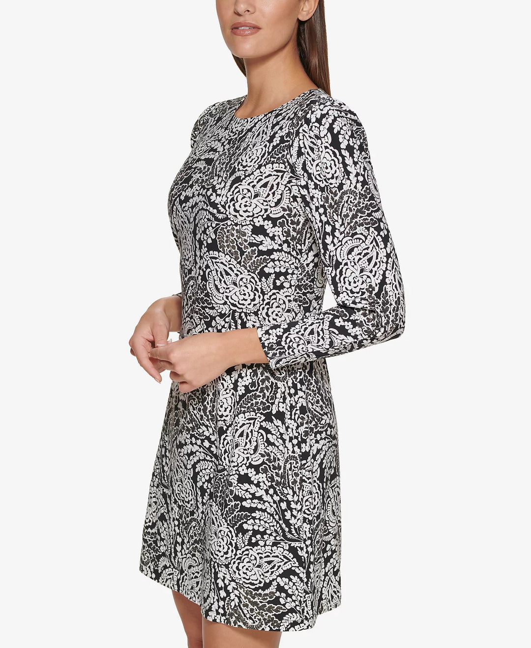 Tommy Hilfiger Printed Puff-Sleeve A-Line Dress