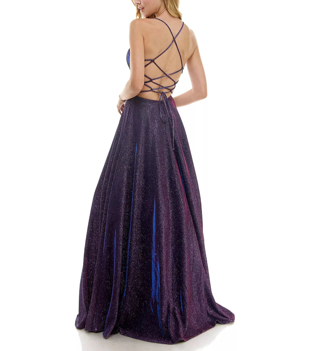 City Studio Juniors' Glitter-Knit V-Neck Ball Gown DGFOutlet City Studio Juniors' Glitter-Knit V-Neck Ball Gown DGFOutlet