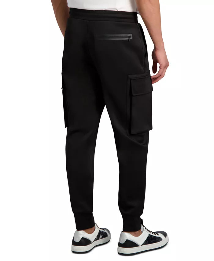 KARL LAGERFELD  MEN's Scuba Slim Fit Drawstring Cargo Pants