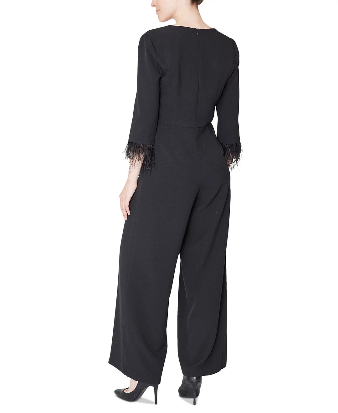 julia jordan Feather-Trim Jumpsuit