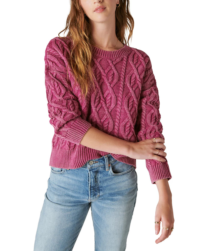 Lucky Brand Cable-Knit Crewneck Sweater