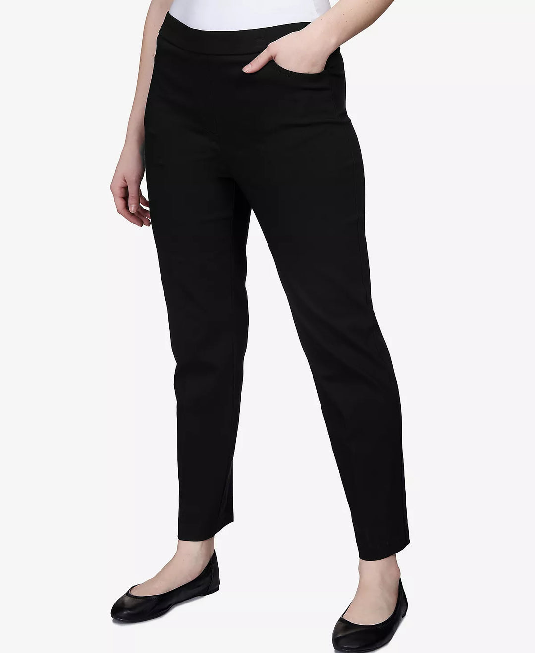 Alfred Dunner Petite Classics Tummy-Control Pull-On Straight-Leg Pants