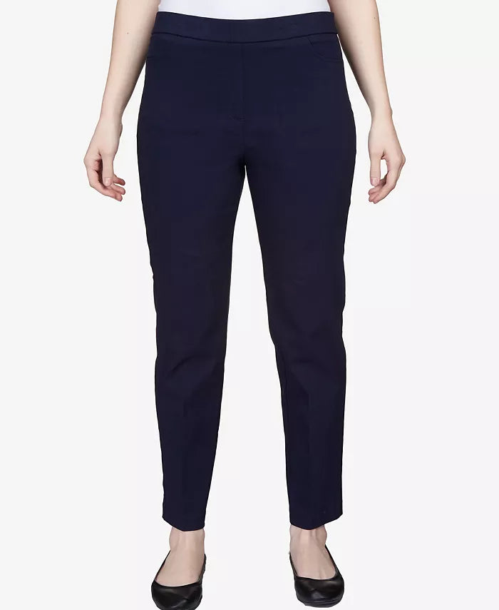 Alfred Dunner Petite Classics Tummy-Control Pull-On Straight-Leg Pants