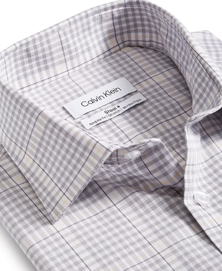 Calvin Klein MEN Regular-Fit Stretch Performance Check Dress Shirt