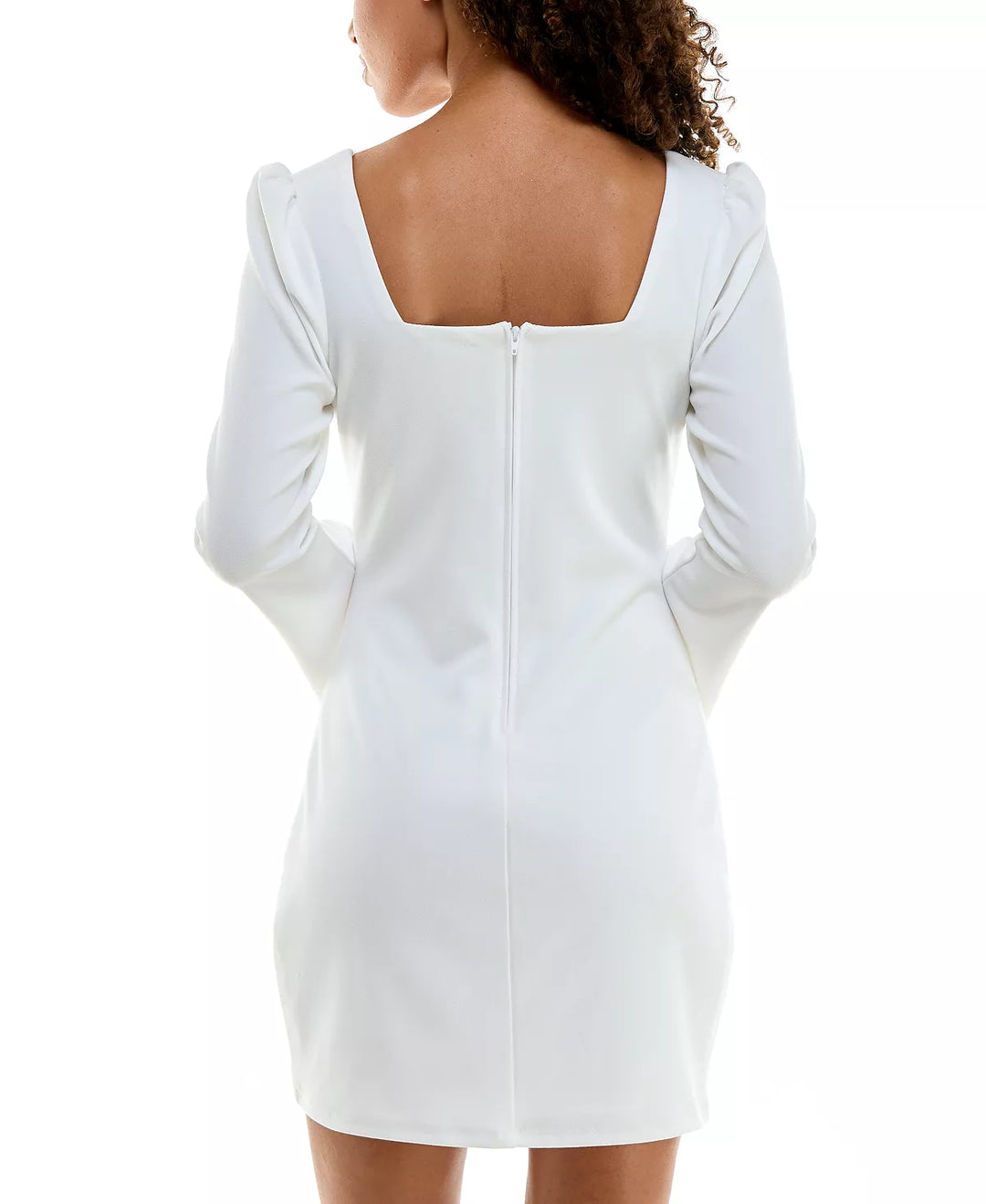 Speechless Juniors' Long Sleeve Faux-Pearl- Sleeve Dress