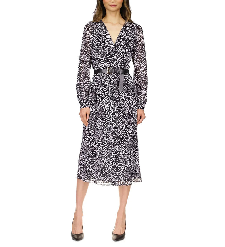 MICHAEL MICHAEL KORS Petite Animal-Print Kate Belted Dress