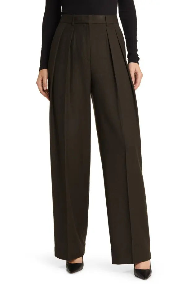 Theory Double Pleated Wool Pants